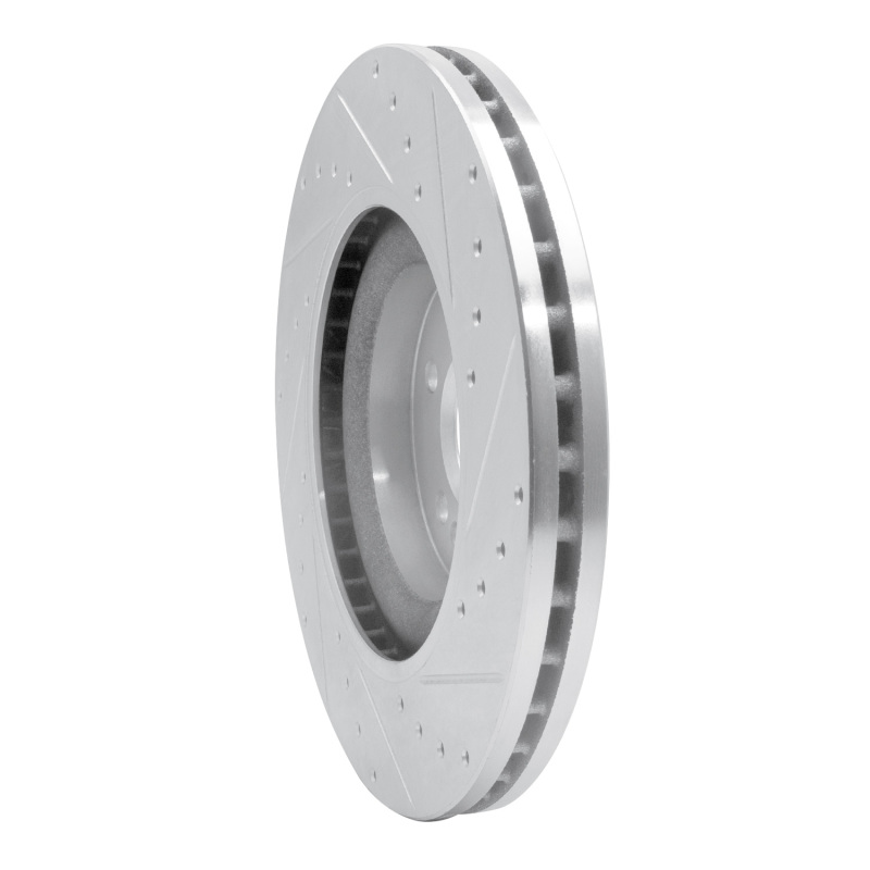 Mercedes-Benz ML550 Brake Rotor (1) - Front Left - R1 Concepts - Drilled & Slotted - Silver - `06-`12